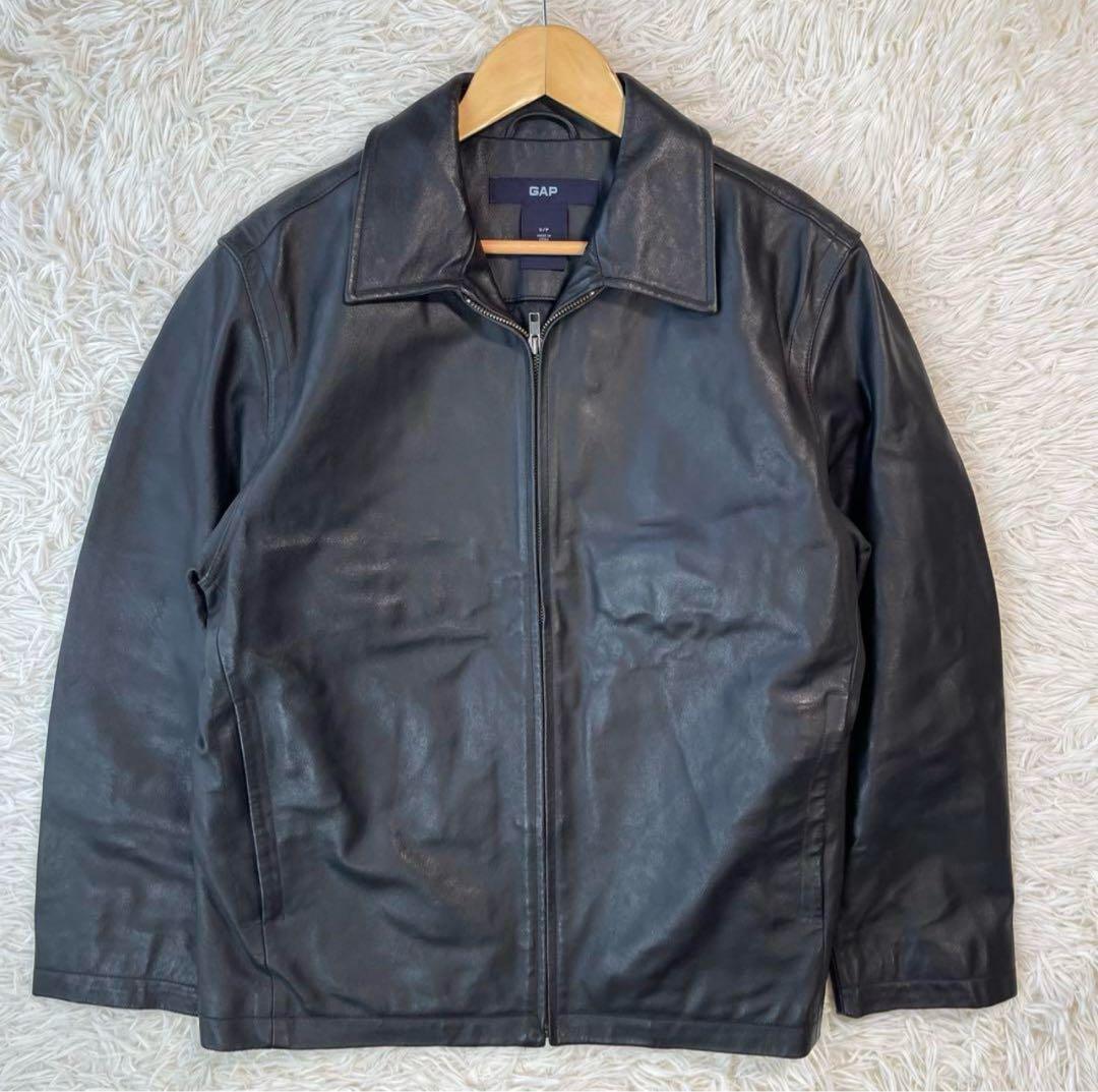 M相当/美品⚫︎OLD GAP ギャップ 牛革 カウレザー レザージャケット 黒