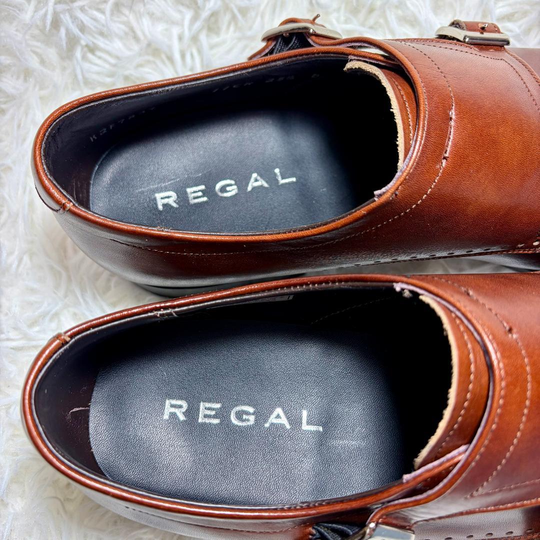 未使用品 REGAL リーガル ストレートチップ メダリオン ダブルモンク