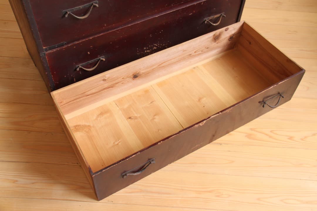 和箪笥　タンス　4段　ブラウン　古道具　古家具　ビンテージ　アンティーク