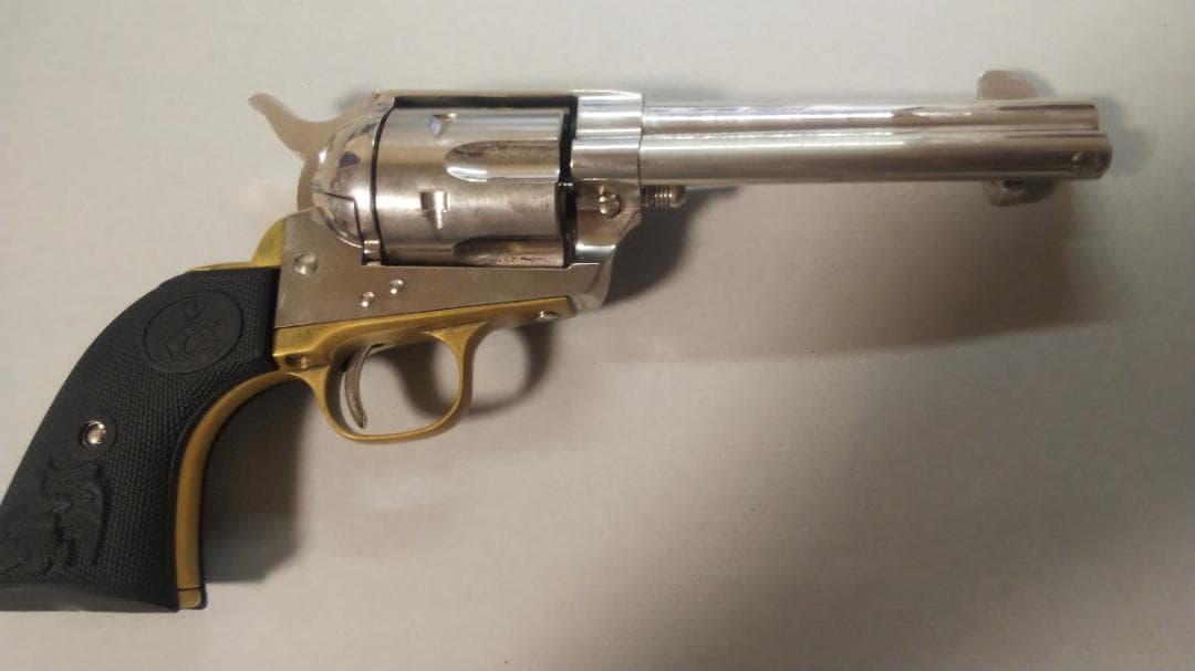 タナカ　コルトSAA　真鍮トリガーガード、木製グリップ換装ver