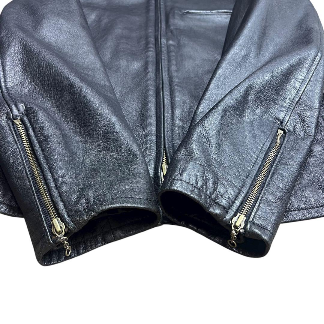 AVIREX ゴート レザー シングル ライダース ジャケット ブラック 44