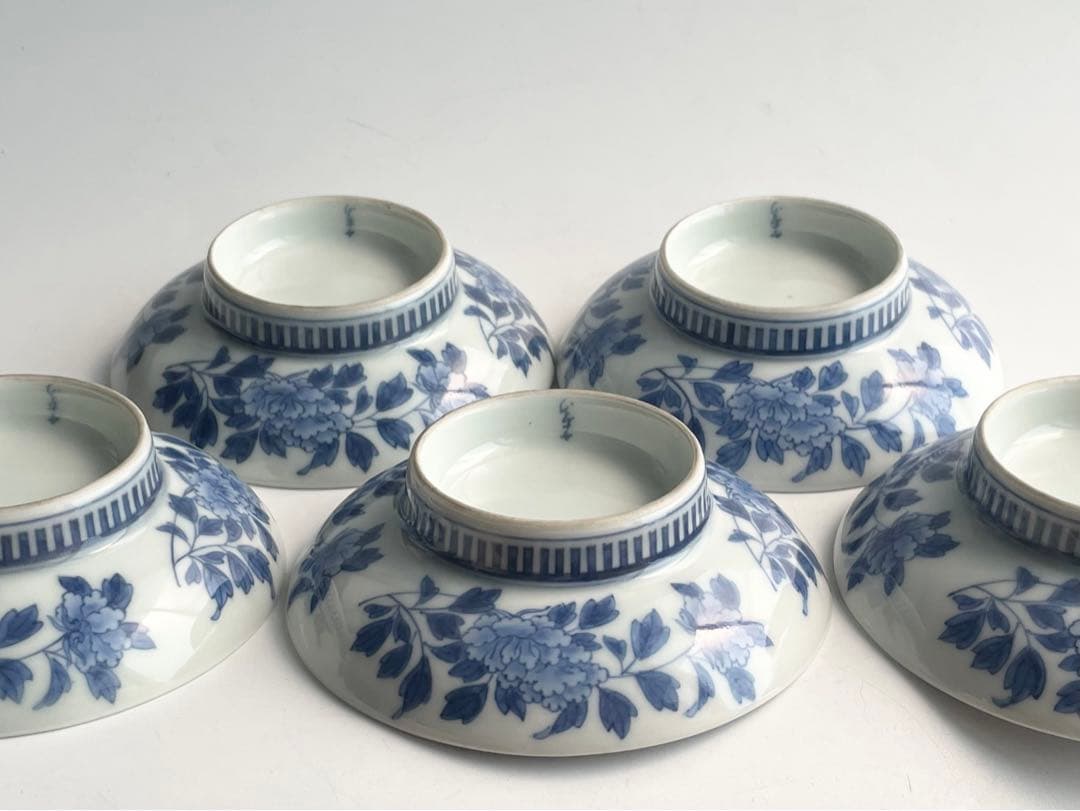 陶芸家　人間国宝　今泉今右衛門　染錦　三方割橘文　皿　5枚揃　鍋島写　鍋島焼