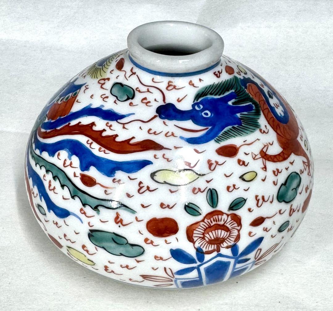 大明萬暦年製 款 五彩龍鳳紋壷 共箱 中国古玩 唐物 入手困難 WWTT319