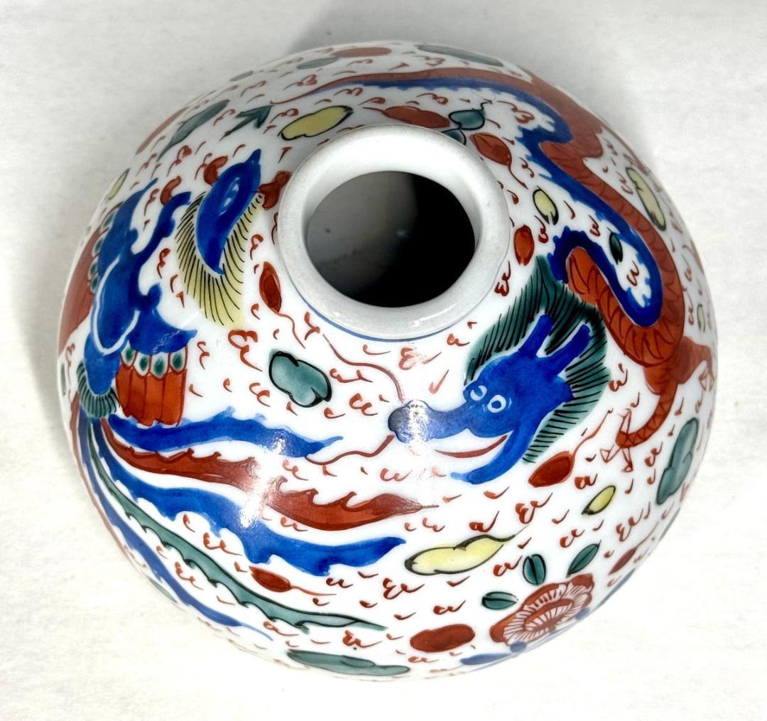 大明萬暦年製 款 五彩龍鳳紋壷 共箱 中国古玩 唐物 入手困難 WWTT319