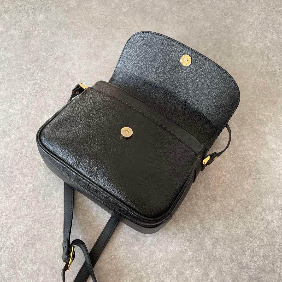 美品 バーバリーズ レザー ショルダーバッグ フラップ ノバチェック 黒