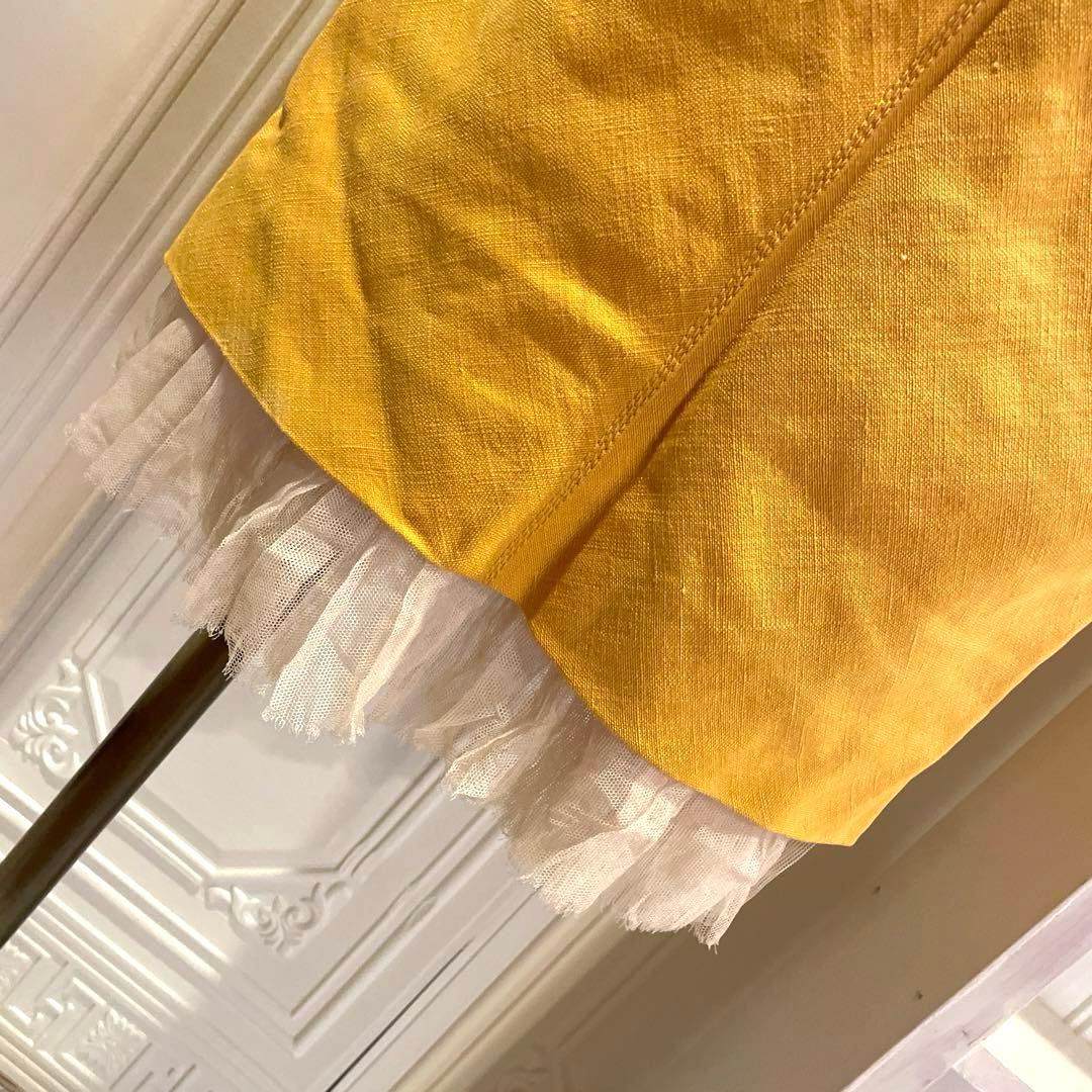 【12万円】LOUIS VUITTON シルクフリルデザイン　スカート