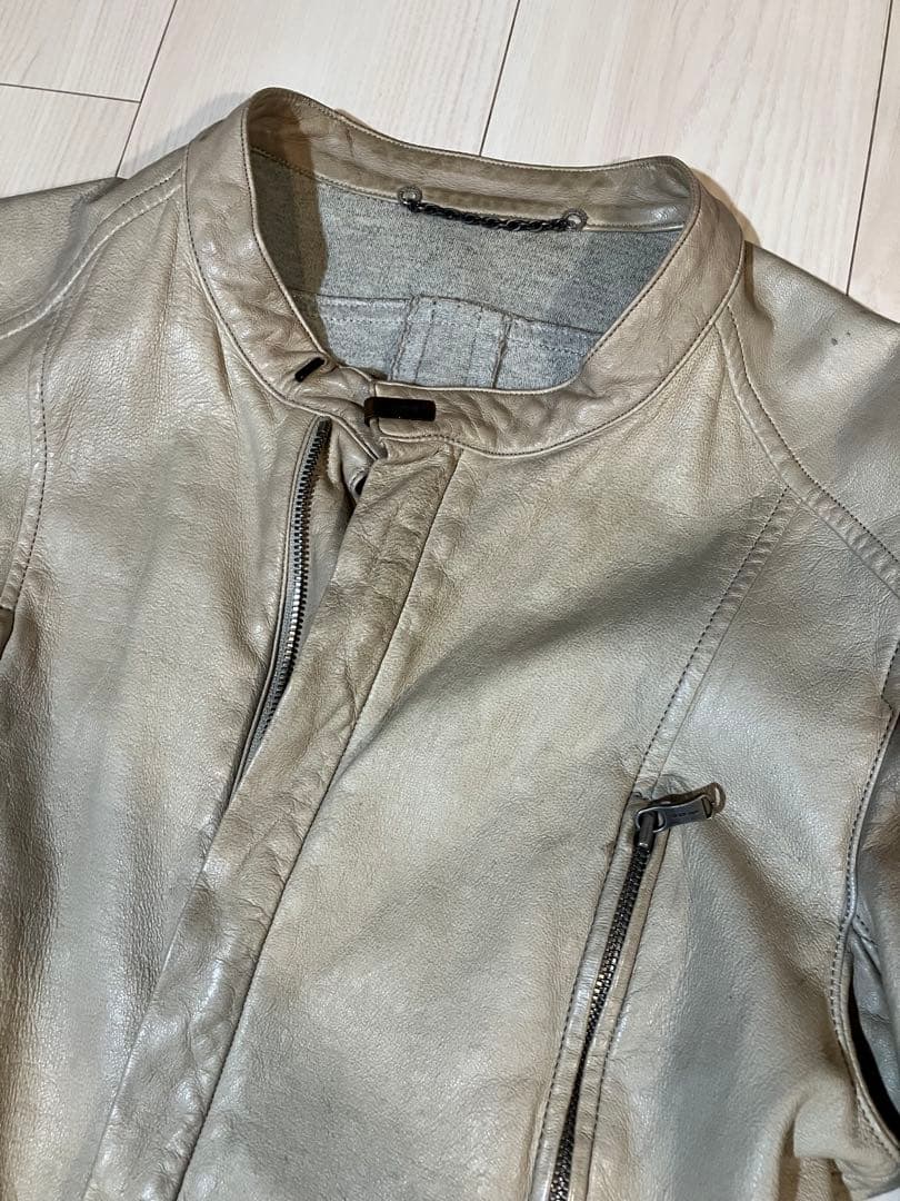 The Viridi-anne 希少 ディアスキン シングルライダース ベージュ