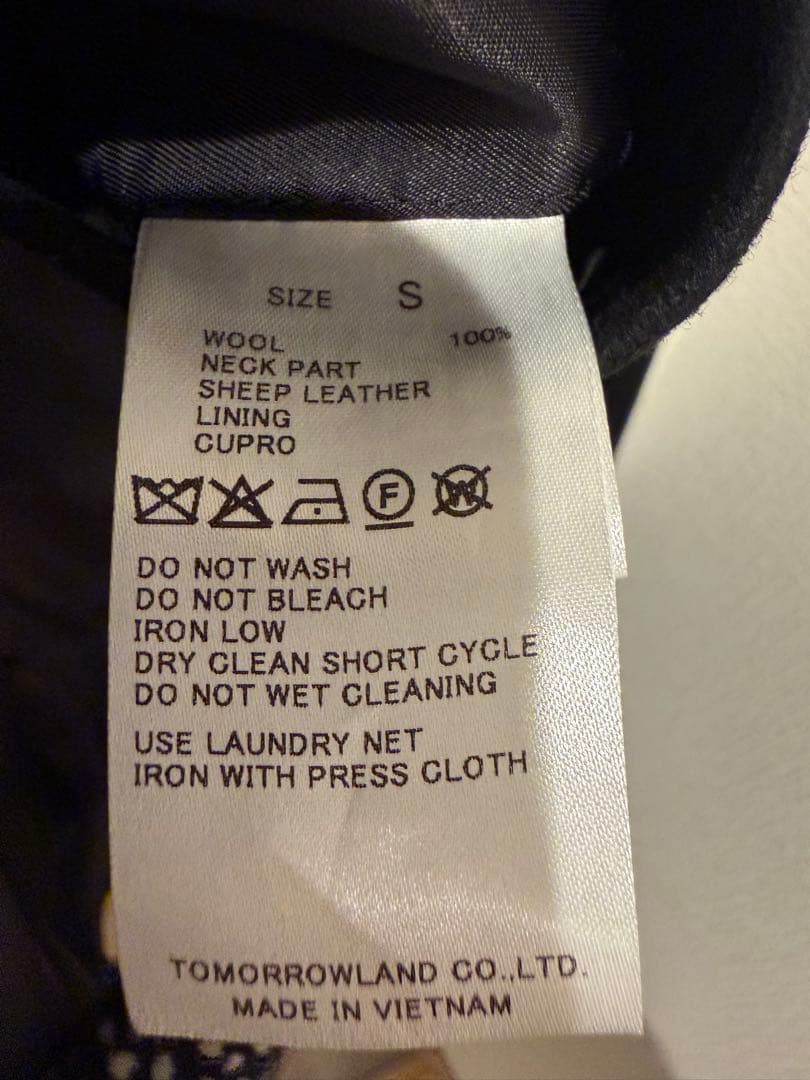 Edition Super120's ライトメルトンバルカマンコート ブラックS