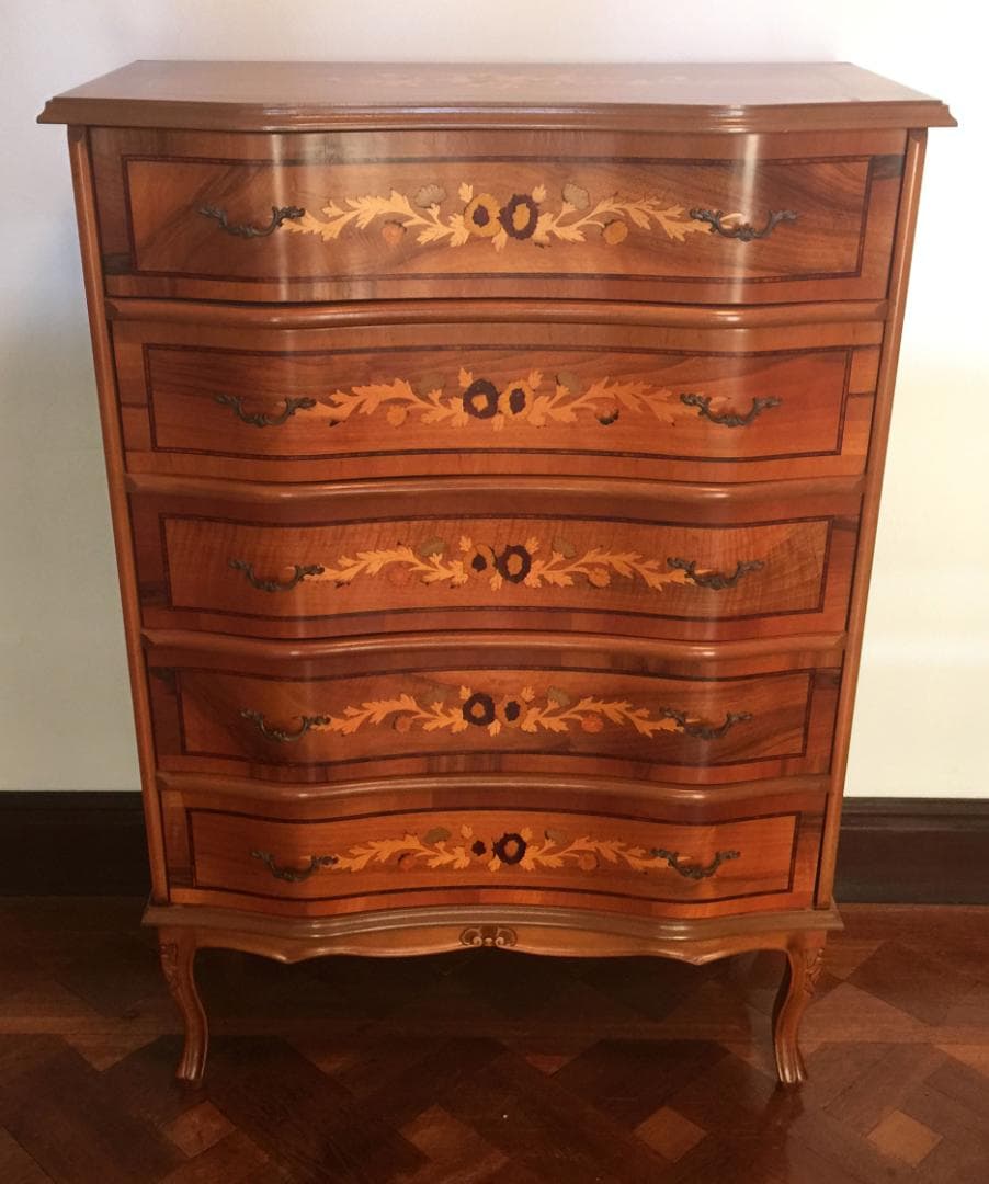 （美品）イタリア ヨーロッパ 家具 5段チェスト クラシック アンティーク