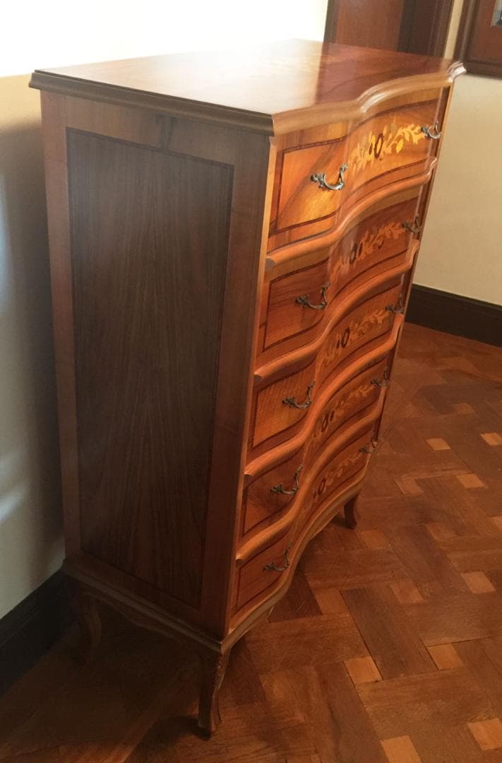 （美品）イタリア ヨーロッパ 家具 5段チェスト クラシック アンティーク