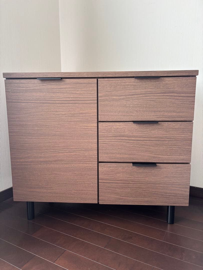 【美品】ニトリ　サイドボード（エトナ80SB MBR）　ミドルブラウン