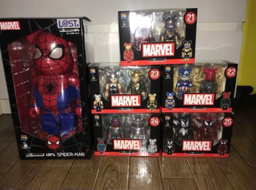 BE@BRICK X MARVEL ハッピーくじ コンプリートセット  計26点