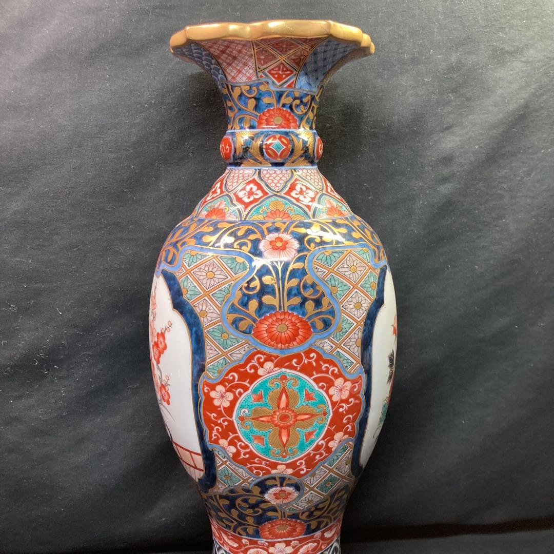 【美品】伊万里焼 神右衛門作 飾り壺 花瓶 置物