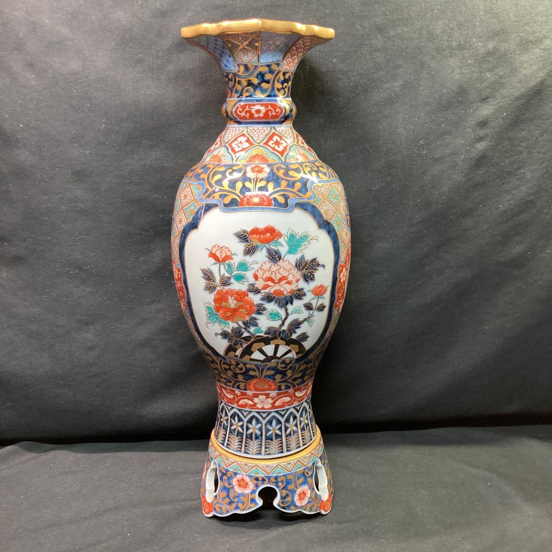 【美品】伊万里焼 神右衛門作 飾り壺 花瓶 置物