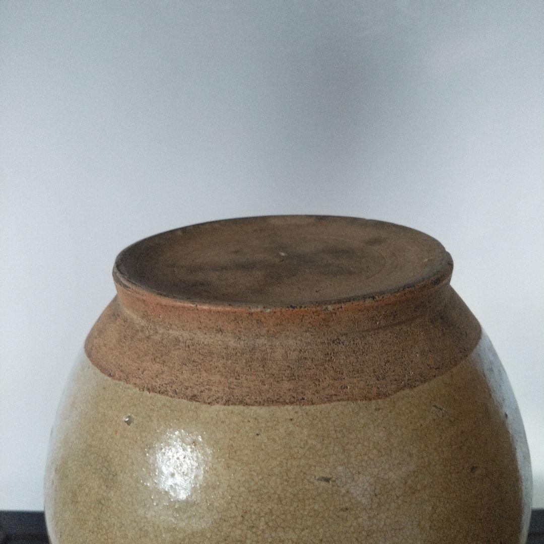 NO632 相馬焼　徳利　イッチン　蝶と花模様　古相馬