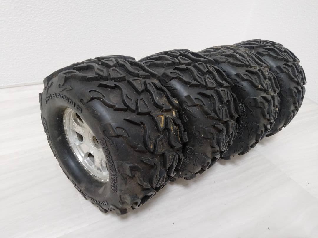 中古　1/8ビッグタイヤホイール　1台分4本　ファイヤーパター　 HPIサベージ