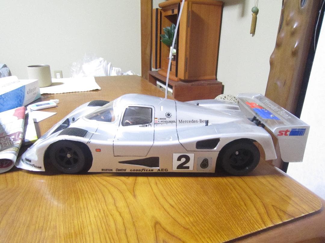 完全動作品 1/10 タミヤ Cカーシャーシ メルセデスベンツC11 当時物