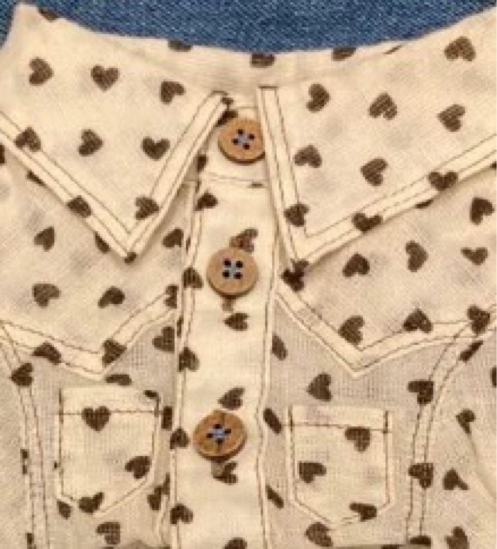 レア GG DENIM LINE ハート柄　シャツ