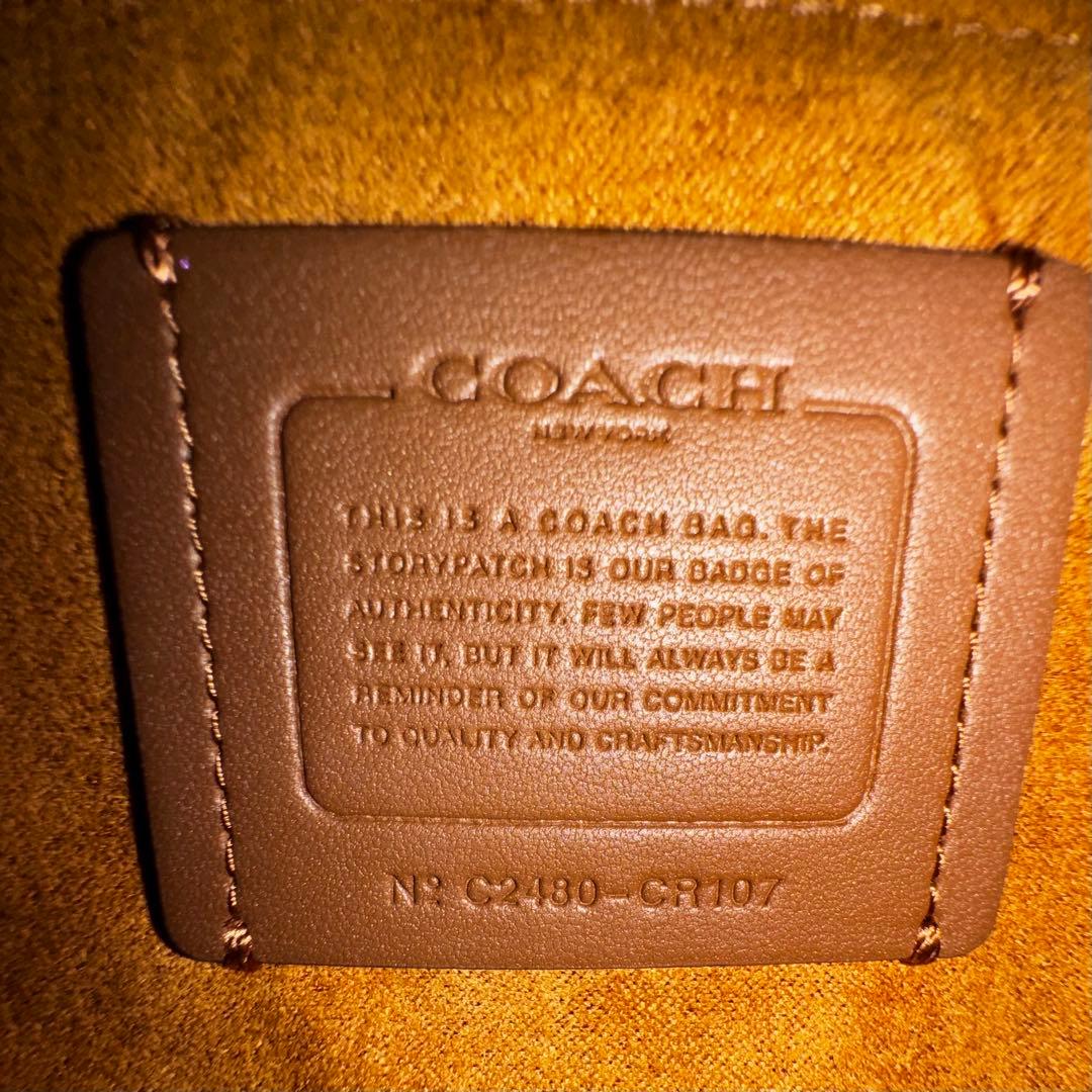 美品　コーチ　エライザ　ワンショルダーバッグ　リザード　デカロゴ　肩掛け　レザー