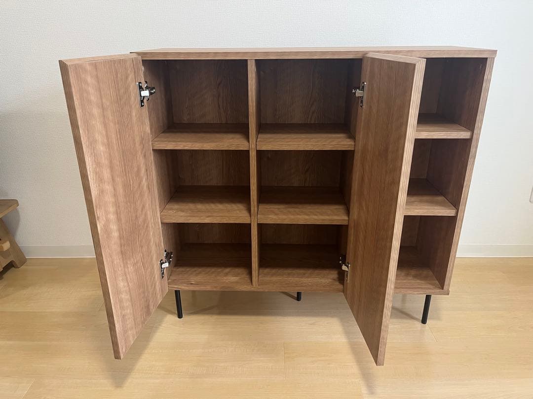 ブラウン木製キャビネット 90cm