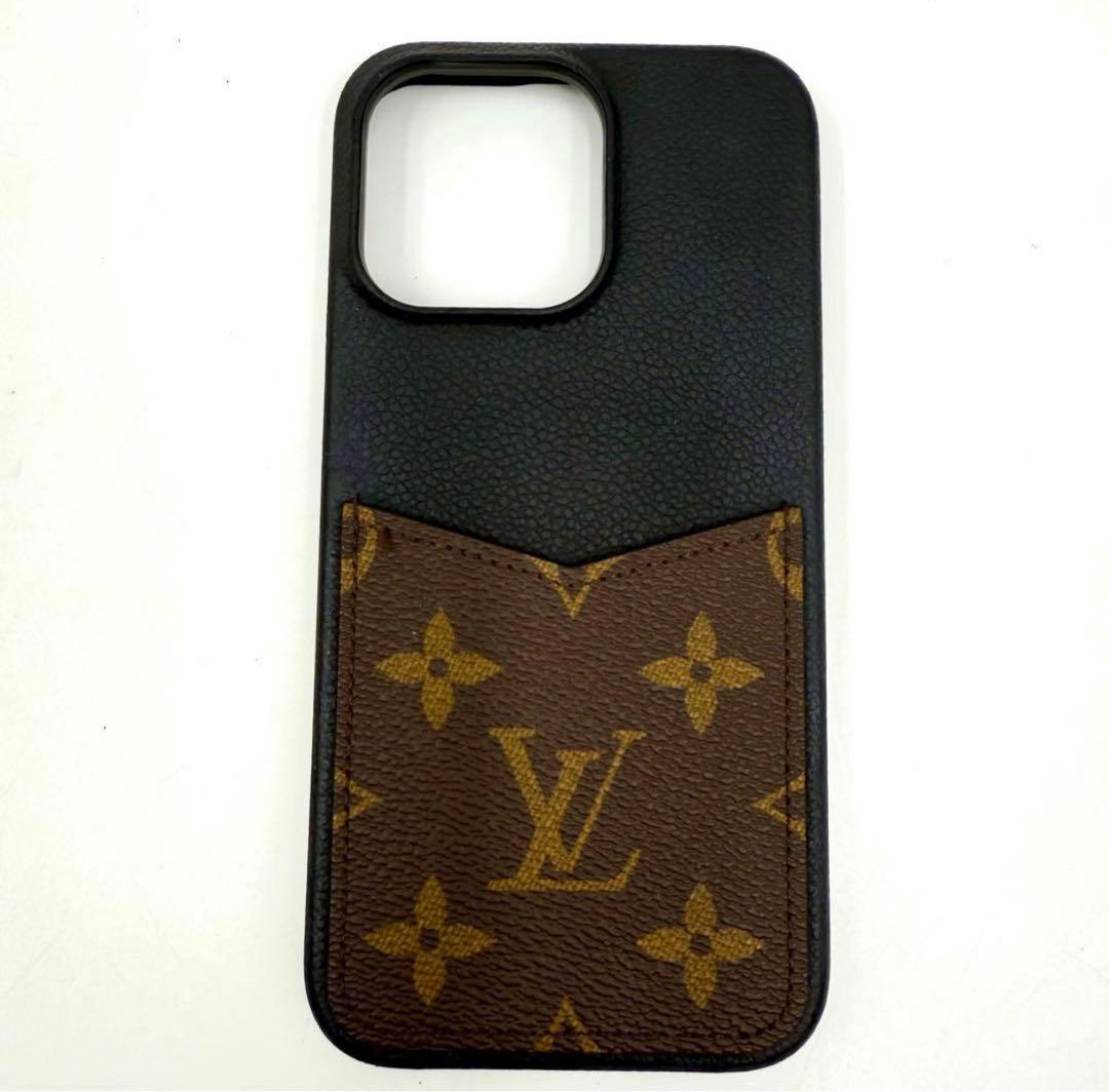 【鑑定済】 ルイヴィトン モノグラム iPhone15promax ケース 黒