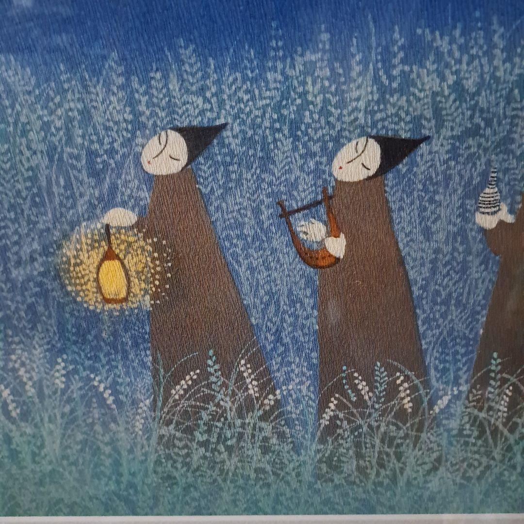 超希少　月光の魔術師　加藤　千代さん作　染画ロウ描きと染めのアート【野をゆく】