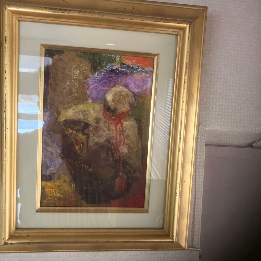 油彩画 風景 金色フレーム 酒壺展覧会受賞作品