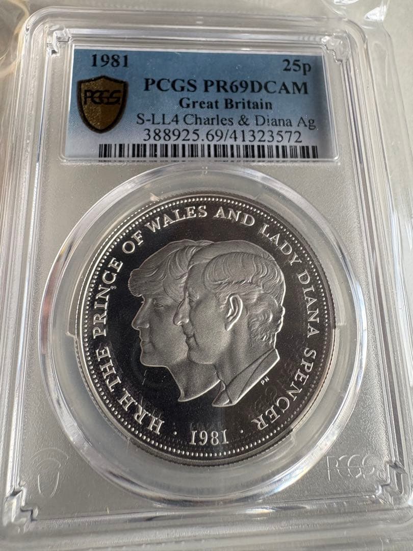 PCGS鑑定 PR69 最高鑑定品　イギリス　ダイアナ妃　銀貨