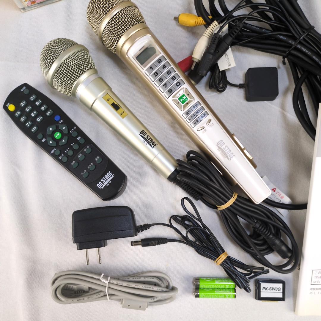 美品　オンステージ　お家カラオケ　1100曲収録 PK-110GT ペアマイク付