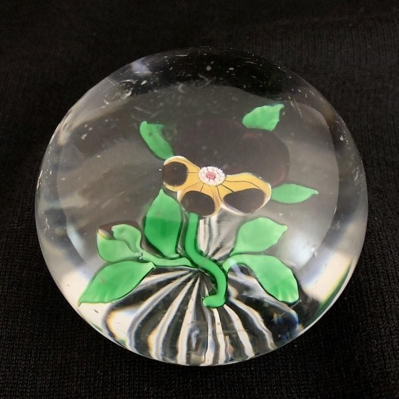 1850s スーパーアンティーク バカラ パンジー ペーパーウェイト