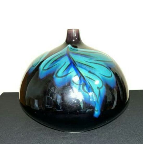 【レア】人間国宝 徳田八十吉（正彦銘）葉文 壺　19.5cm T89