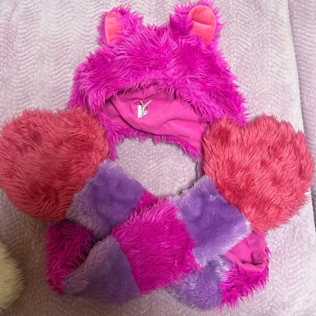 ディズニー　チャシャ猫　ファンキャップマフラー