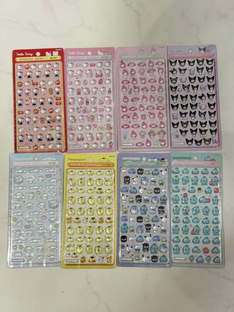 ふ*る様 正規品 ボンボンドロップシールmini 全種 サンリオ 8種 コンプリ