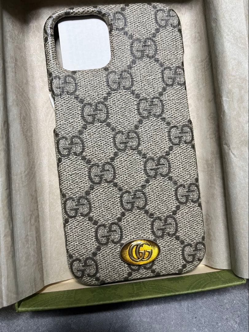 GUCCI GGパターン iPhone13 ケース ベージュ