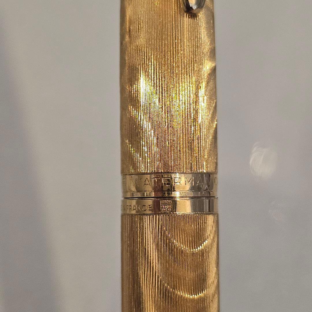 WATERMAN C/F モアレPLAQUE OR Gヴィンテージ万年筆18K