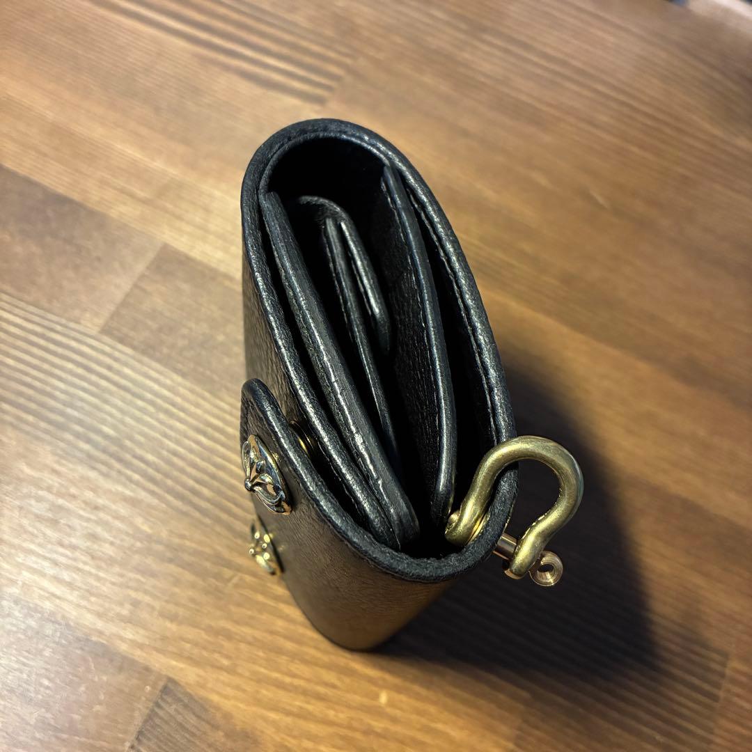 ショートトラッカーウォレット　イタリアンレザー　ネブラスカ　ブラック