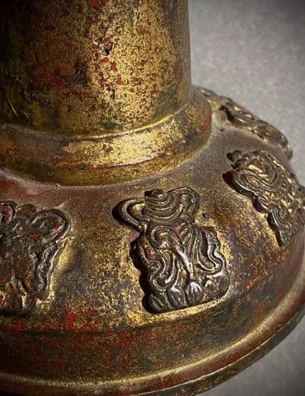 銅器 仏教 燭台 古美術 コレクション品 銅製 工芸品 彫刻装飾品置物