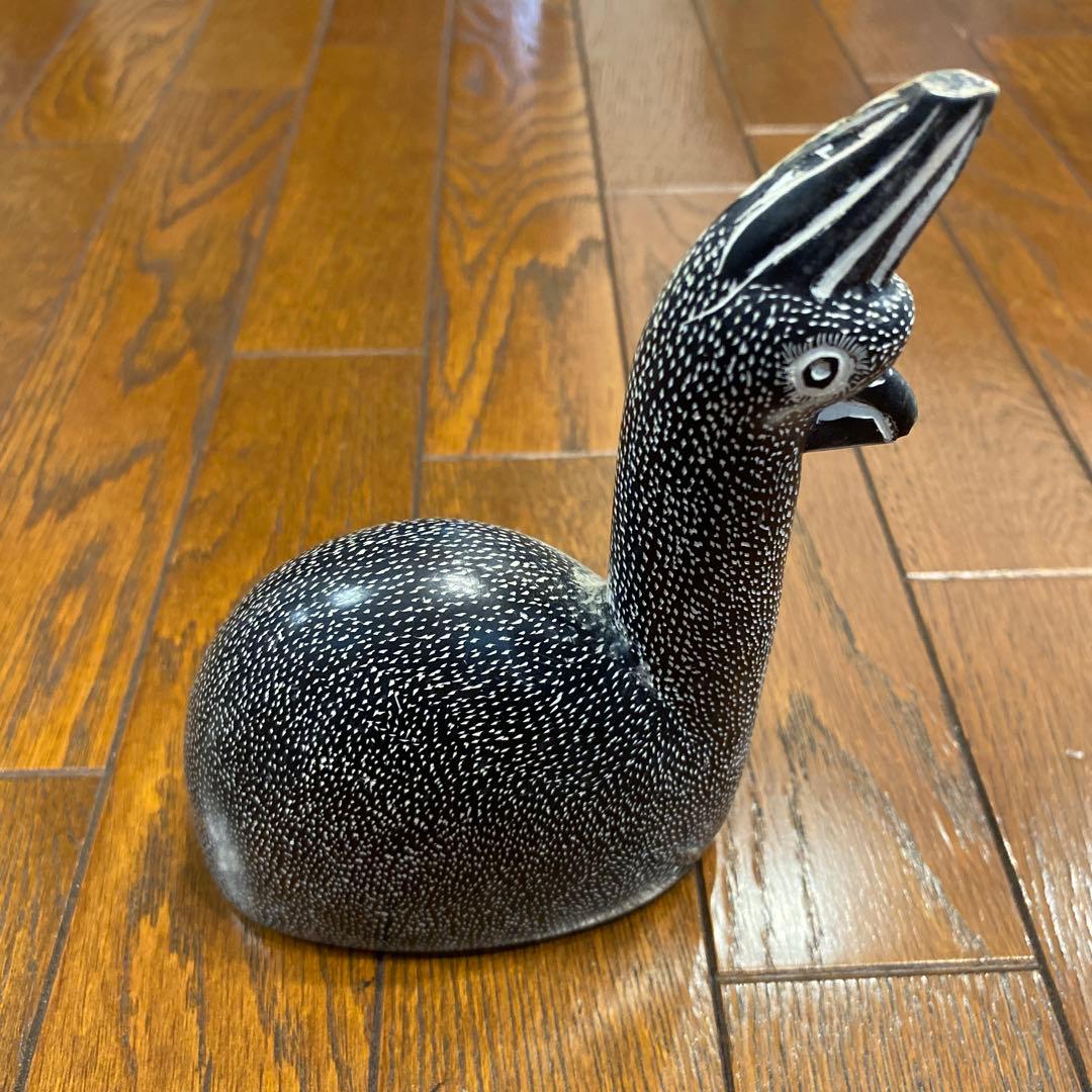 陶器製 鳥の形のオブジェ 約20cm