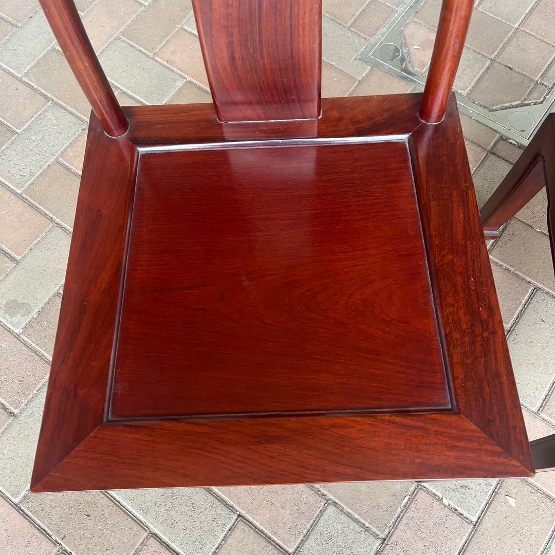 ②唐木家具 ダイニングチェア 食卓椅子 アームチェア 花梨材 馬蹄脚