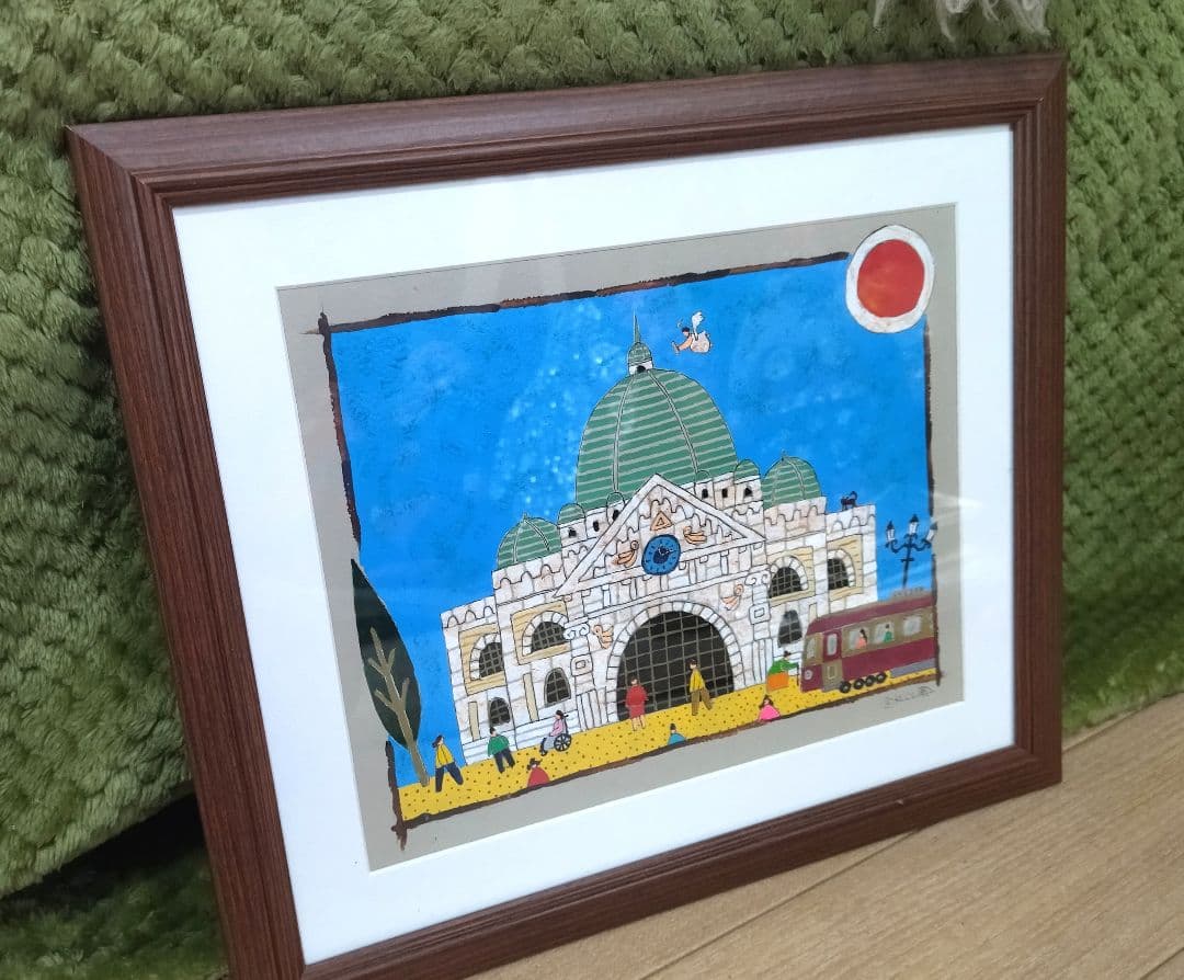 奥村ユズル　水彩画原画　メルボルンの鉄道駅