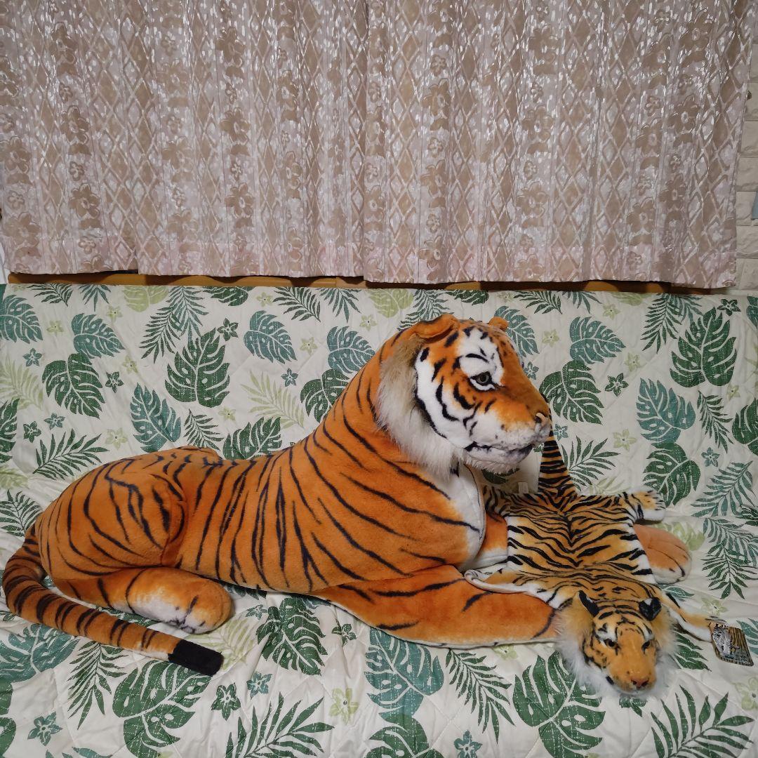特大リアルタイガーぬいぐるみ！リアルマニアルぬいぐるみマットセット❣