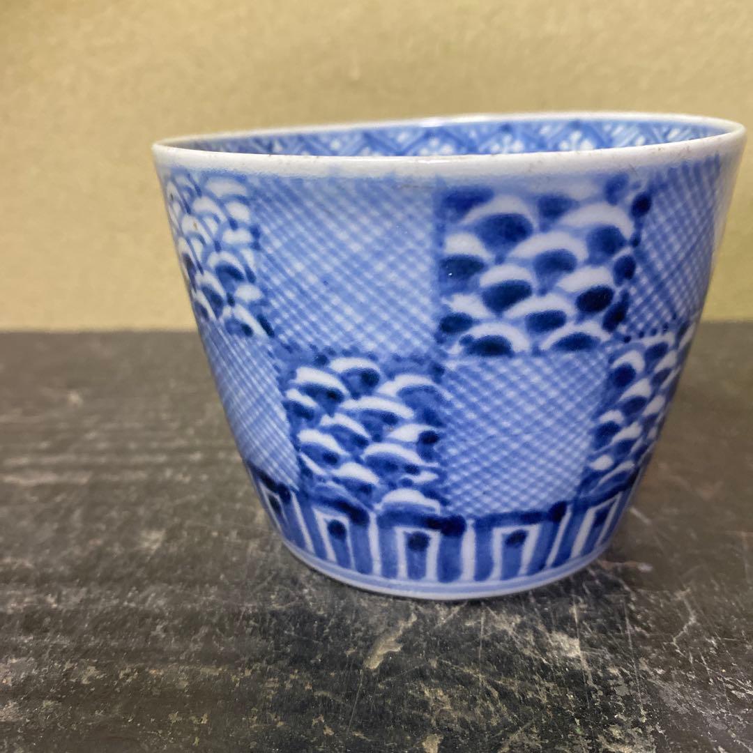 市松文蕎麦猪口