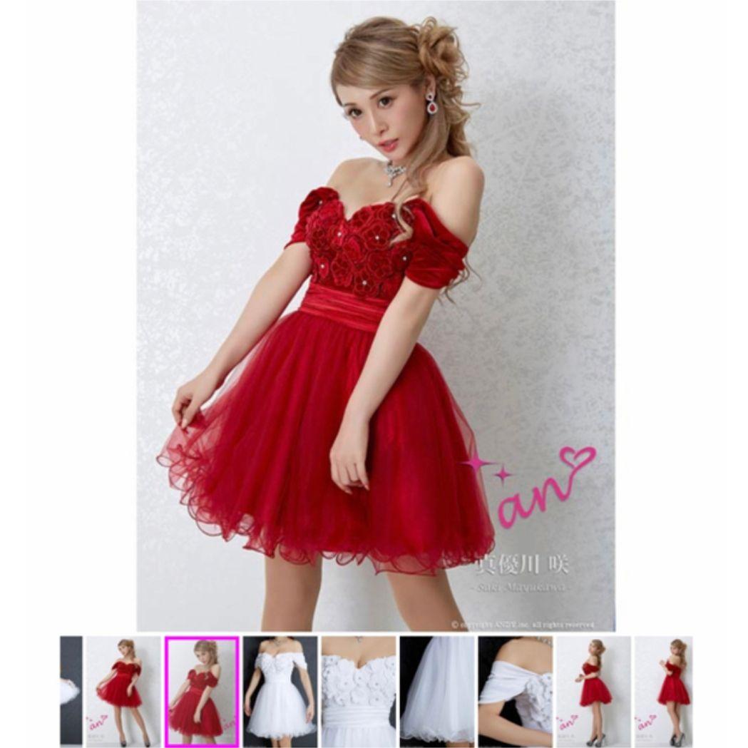 M レッド ミニドレス オフショル フレア Aライン ベロア シフォン ウエスト