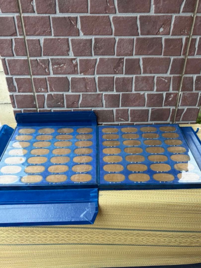 歌川広重 東海道五十三次 銅製56枚揃 小判メダル栞・共箱付 1枚約21.6g