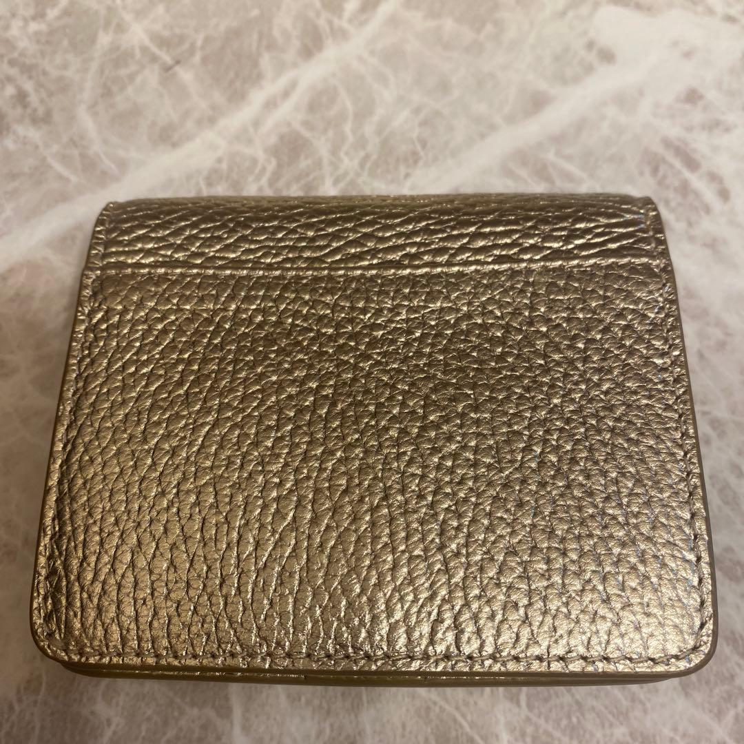 サロンドアルファード　ルクーチェ　二つ折りミニ財布　ゴールド　スマイル
