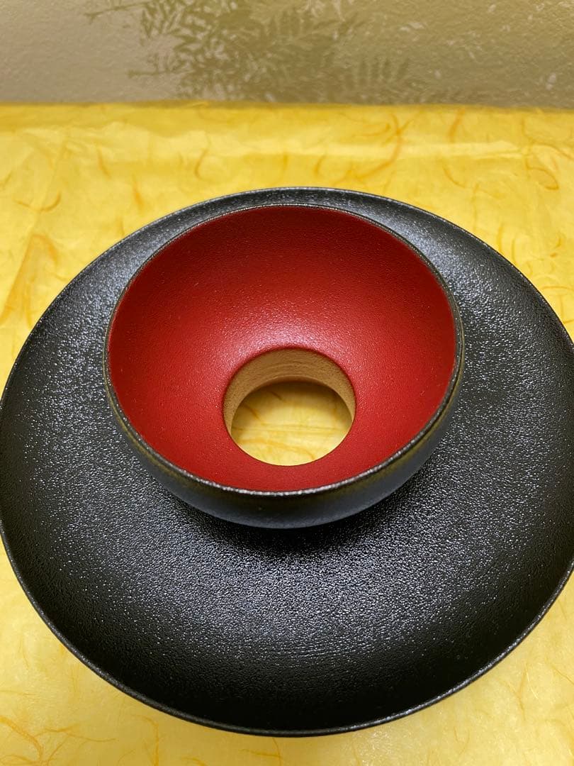 茶道具　天目台　山中塗　黒漆　乾漆　助田宗明作　桐共箱入り　裏千家