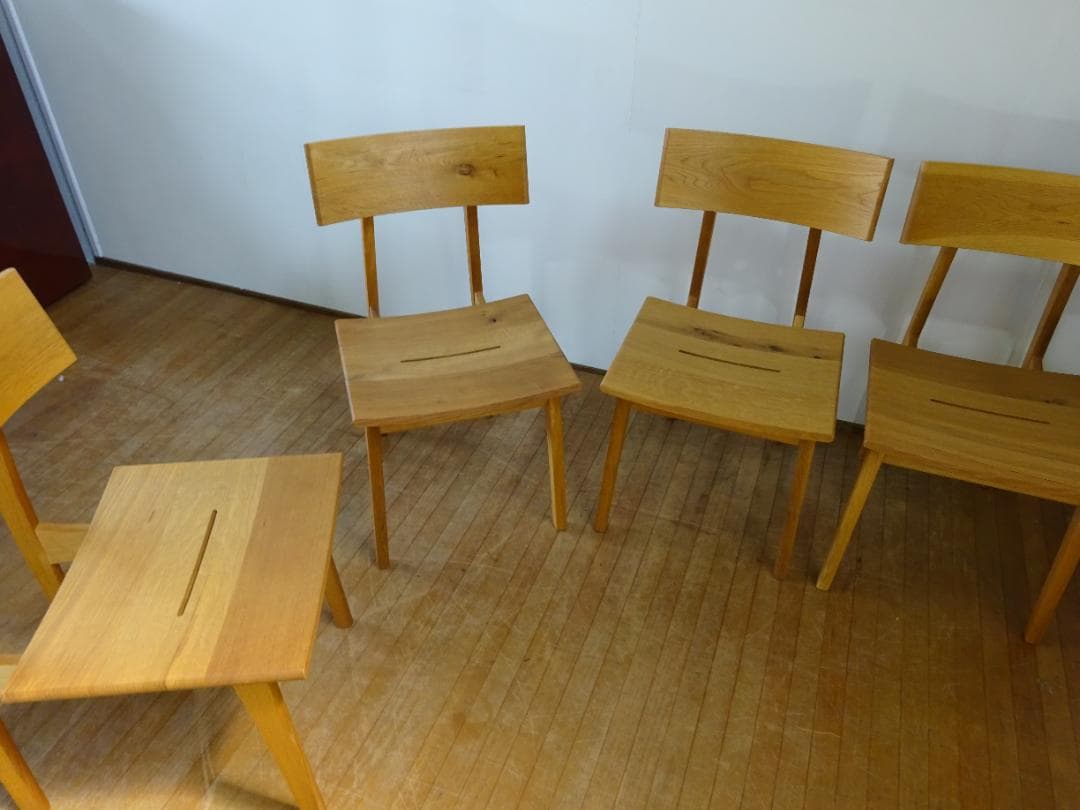 HIDA/飛騨産業　森のことば　ダイニング5点セット　半円形テーブル　展示品