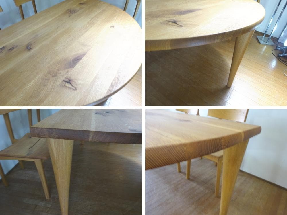 HIDA/飛騨産業　森のことば　ダイニング5点セット　半円形テーブル　展示品