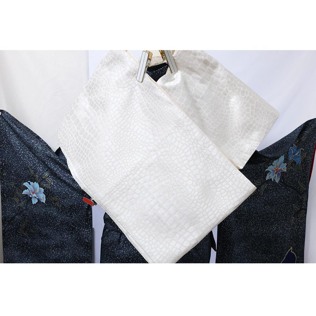 急ぎ対応可！極美品振袖セット ◆166.5cmフルセット成人式紺色新古品fB58