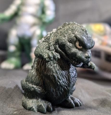 ミニラ（ブルマァク復刻）＆未開封カマキラス（マルサン）ソフビ２体セット＋１